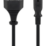 GOOBAY καλώδιο τροφοδοσίας Euro 95038, 2x 0.75mm², 3m, μαύρο - 4040849950384