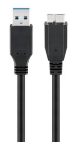 GOOBAY καλώδιο USB 3.0 σε micro Τype B 95734, 5 Gbit/s, 0.5m, μαύρο - 4040849957345