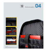 ARCTIC HUNTER τσάντα πλάτης B00121C με θήκη laptop 15.6", USB, 23L, μαύρη - Image 6