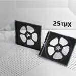 Πλαστική θήκη για 4 CD/DVD σε διάφανο/μαύρο χρώμα, 10.4mm, 25τμχ