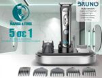 BRUNO κουρευτική/ξυριστική μηχανή 5 σε 1 BRN-0221, επαναφορτιζόμενη, ψηφιακή ένδειξη, black-inox, σετ 16τμχ - 5210131123751 - Image 2