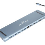 POWERTECH docking station BYL-2003U2, 12 θυρών, βάση laptop, USB-C, γκρι - 2022200304021