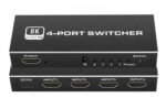 HDMI switch CAB-H149 με τηλεχειριστήριο, 4 σε 1, 8K/60Hz, μαύρο - 5210131067710