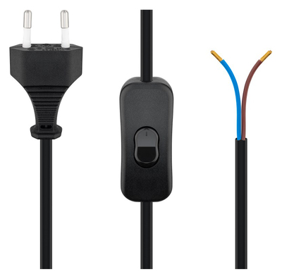 CAB-P033 POWERTECH καλώδιο τροφοδοσίας CAB-P033 με διακόπτη, 0.75mm², 1.5m, μαύρο - 5210131075326 - Image 1