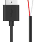 POWERTECH καλώδιο USB CAB-U157 με ελεύθερα άκρα, 1m, μαύρο - 5210131077016