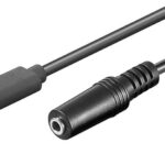 POWERTECH καλώδιο USB-C σε 3.5mm CAB-UC059 αρσενικό σε θηλυκό, 1m, μαύρο - 5210131070611
