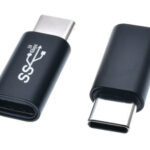 POWERTECH αντάπτορας USB-C CAB-UC063, αρσενικό σε θηλυκό, 10Gbps, μαύρος - 5210131071502