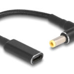 POWERTECH καλώδιο τροφοδοσίας CAB-UC068, USB-C σε 5.5x2.5mm, 15cm, μαύρο - 5210131071908