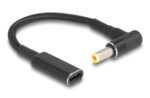 POWERTECH καλώδιο τροφοδοσίας CAB-UC068, USB-C σε 5.5x2.5mm, 15cm, μαύρο - 5210131071908