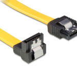 POWERTECH καλώδιο SATA CAB-W046, γωνιακό 90°, 6 Gb/s, 0.70m, κίτρινο - 5210131058497