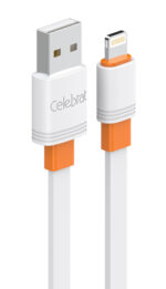 CELEBRAT καλώδιο Lightning σε USB CB-33L, flat, 2.4A, 1m, λευκό - 6925146983137