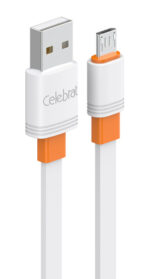 CELEBRAT καλώδιο micro USB σε USB CB-33M, flat, 2.1A, 1m, λευκό - 6925146983144