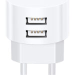 USAMS φορτιστής τοίχου T20, 2x USB, 2.1A, λευκός - 6958444970035