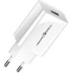 USAMS φορτιστής τοίχου T22, 1x USB, QC3.0 18W 3A, λευκός - 6958444970127