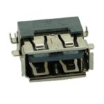 USB 2.0 Connector A TYPE, down MID Solder, Silver/Black -
