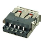 USB 2.0 Connector A TYPE, down MID Solder, Silver/Black - - Image 2