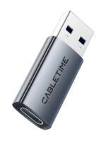 CABLETIME αντάπτορας USB-C σε USB CT-AMCF10-AG, 10Gbps, 3A, γκρι - 5210131094815