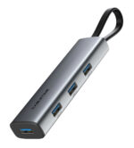 CABLETIME USB hub CT-HUBP4, 4x θυρών, 5Gbps, USB-C σύνδεση, γκρι - 5210131058367