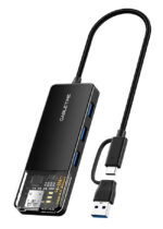CABLETIME USB hub CT-HUBT3-PB, 4x θυρών, 5Gbps, USB/USB-C σύνδεση, μαύρο - 5210131075111 - Image 2