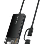 CABLETIME USB hub CT-HUBT5-PB, 4x θυρών, 10Gbps, USB/USB-C σύνδεση, μαύρο - 5210131094822