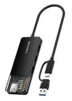 CABLETIME USB hub CT-HUBT5-PB, 4x θυρών, 10Gbps, USB/USB-C σύνδεση, μαύρο - 5210131094822