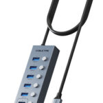 CABLETIME USB hub CT-HUBU7-AG, 7x θυρών, 5Gbps, USB σύνδεση, 1m, γκρι - 5210131087794