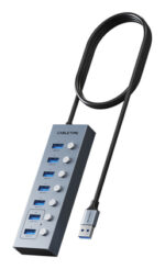 CABLETIME USB hub CT-HUBU7-AG, 7x θυρών, 5Gbps, USB σύνδεση, 1m, γκρι - 5210131087794