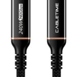 CABLETIME καλώδιο USB-C σε USB-C CT-USB4, 240W, 40Gbps, 8K/60Hz, USB4, 1m, μαύρο - 5210131094747
