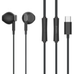 CELEBRAT earphones με μικρόφωνο D12, USB-C σύνδεση, Φ14.2mm, 1.2m, μαύρα - 6925146951143