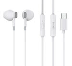 CELEBRAT earphones με μικρόφωνο D12, USB-C σύνδεση, Φ14.2mm, 1.2m, λευκά - 6925146951150