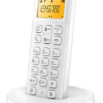 PHILIPS ασύρματο τηλέφωνο D1601W-34, με ελληνικό μενού, λευκό - 4895229123083