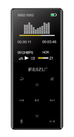 RUIZU MP3 player D29 με ηχείο, 1.8", 16GB, BT, ελληνικό μενού, μαύρο - 5210131054611