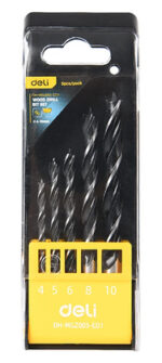 DELI σετ τρυπάνια DH-MGZ005-ED1 για ξύλο, 4-10mm, 5τμχ - 6975495595123