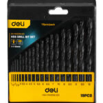 DELI σετ τρυπάνια DH-MHZ019-ED1 για σίδηρο HSS, 1-10mm, DIN 338, 19τμχ - 6975495593396