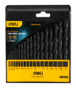 DELI σετ τρυπάνια DH-MHZ019-ED1 για σίδηρο HSS, 1-10mm, DIN 338, 19τμχ - 6975495593396