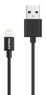 PHILIPS καλώδιο USB σε Lightning  DLC3104V-00, 2.4Α, 1.2m, μαύρο - 4895229112438 - Image 2