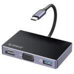 ORICO docking station DM-5P, 5 θυρών, USB-C σύνδεση, 100W PD, 4K, μαύρο - 6954301169482