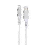 EGOBOO ChargeFlow Fabric Cable USB-A to Lightning, 1.2m, White