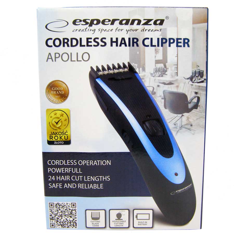 Esperanza-Cordless-Hair-Clipper-1 Κουρευτική Μηχανή Esperanza Hair Clipper Apollo EBC004 Black Blue - Image 1