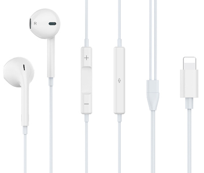 G17-WH CELEBRAT earphones με μικρόφωνο G17, Lightning, Φ14mm, 1.2m, λευκά - 6925146950917 - Image 1