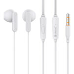 CELEBRAT earphones με μικρόφωνο G23, 3.5mm σύνδεση, Φ14mm, 1.2m, λευκά - 6925146951198