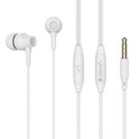 CELEBRAT earphones με μικρόφωνο G25, 3.5mm σύνδεση, Φ10mm, 1.2m, λευκά - 6925146951211