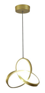 POWERTECH LED φωτιστικό οροφής HLL-0146, 25W, 4000K, Φ40cm, 1m, χρυσό - 5210131089255