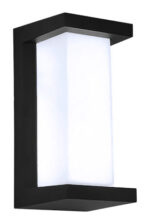 POWERTECH LED φωτιστικό τοίχου HLL-0166, 12W, 4000K, 960lm, IP65, μεταλλικό, μαύρο - 5210131091364