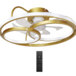 POWERTECH smart ανεμιστήρας οροφής HLL-0178 με LED φως, 50W, Φ50x21cm, χρυσός - 5210131116203