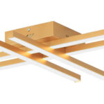POWERTECH LED φωτιστικό οροφής HLL-0179, 50W, 4500K, 9x60x60cm, χρυσό - 5210131116210