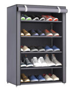 HOME USE υφασμάτινη παπουτσοθήκη HUH-0180 με 5 ράφια, 60x30x90cm, γκρι - 5210131089088
