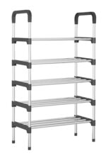 HOME USE παπουτσοθήκη HUH-0181, 5 ράφια, 60x30x95cm, μαύρη-ασημί - 5210131089095 - Image 2