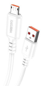 KAKUSIGA καλώδιο micro USB σε USB KSC-982, 3A, 480Mbps, 1m, λευκό - 6921042138770