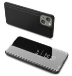 POWERTECH θήκη Clear View MOB-1666 για iPhone 13 mini, μαύρη - 9145576216835
